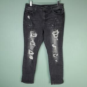 Judy Blue Destroyed Bleach Splatter Distressed Boyfriend Jeans Size 31